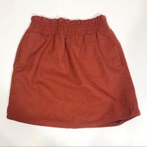 J Crew Wool Henna Burnt Orange Paperbag Bell Skirt